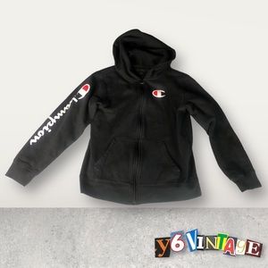 Black Large Champion Zip Up Hoodie